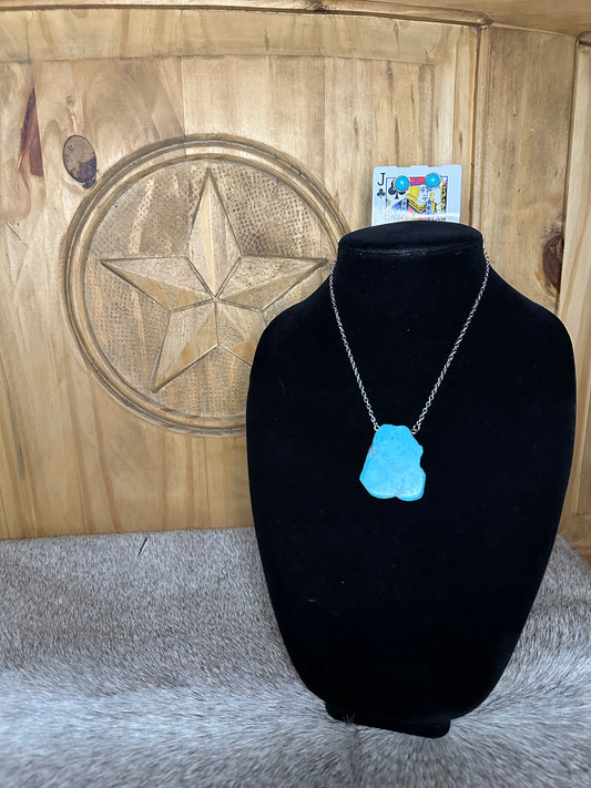 Turquoise Stone Earring and Necklace Set