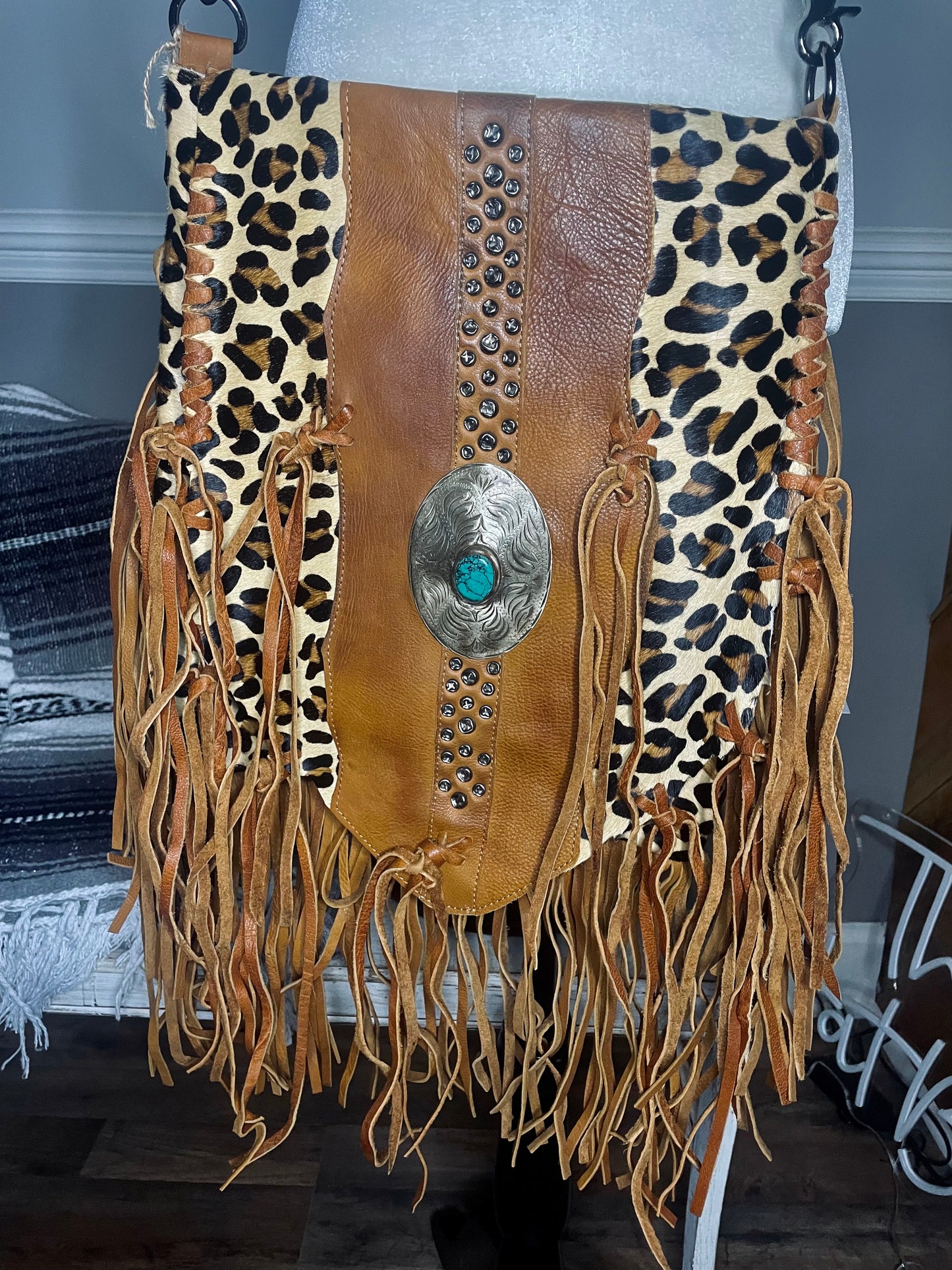 Cheetah & Turquoise Crossbody