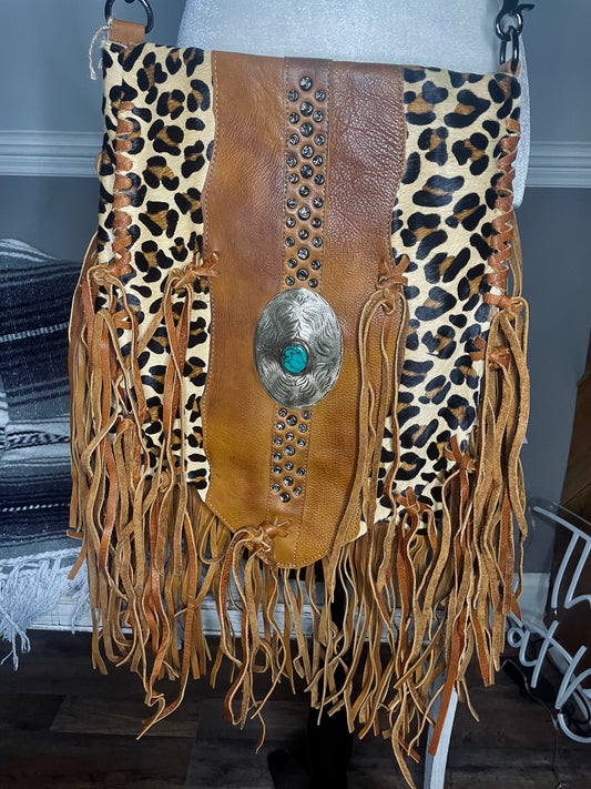 Cheetah & Turquoise Crossbody