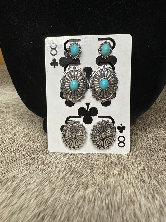 Silver Navajo Earring Set